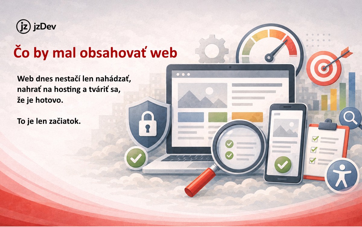 Čo m&aacute; obsahovať web