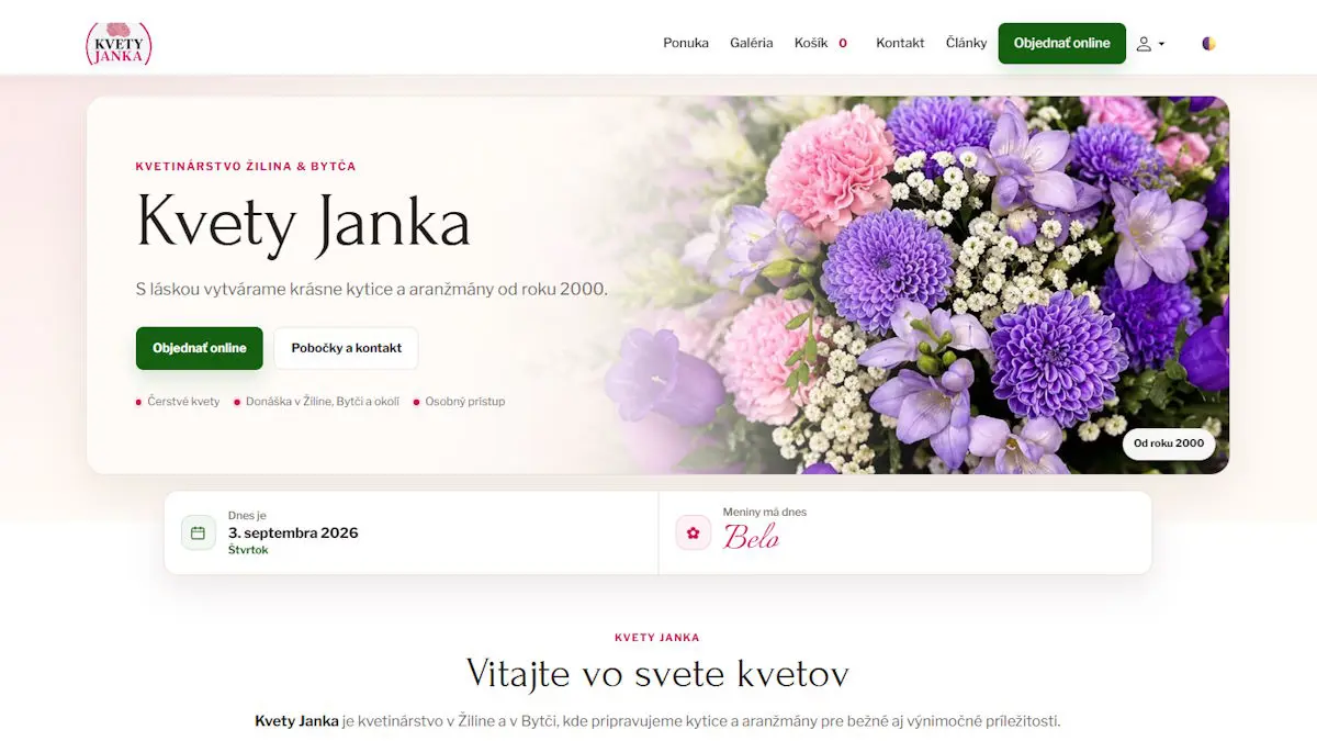 Náhľad realizácie kvetyjanka.sk