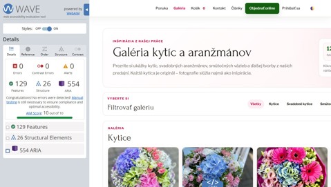 Ukážka projektu kvetyjanka.sk – Výkon a optimalizácia