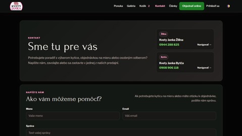 Ukážka projektu kvetyjanka.sk – Použiteľnosť a prístupnosť