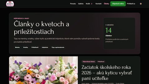 Ukážka projektu kvetyjanka.sk – Použiteľnosť a prístupnosť
