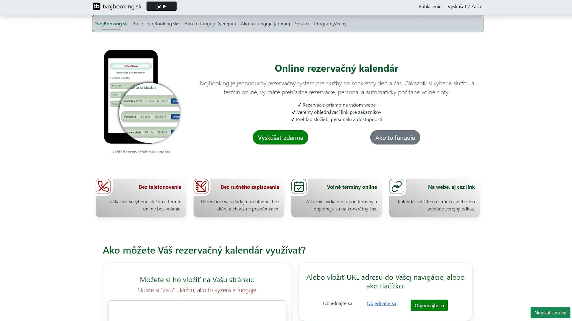 Náhľad projektu tvojbooking.sk