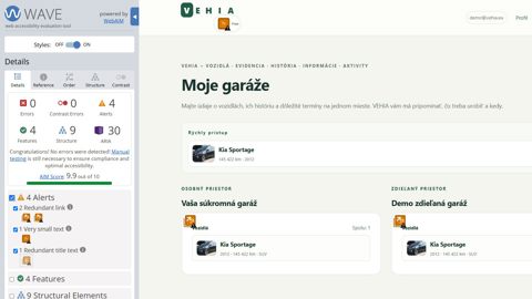 Ukážka projektu vehia.eu – Výkon a optimalizácia