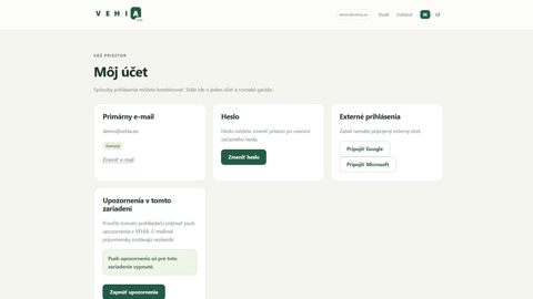 Ukážka projektu vehia.eu – Technické riešenie